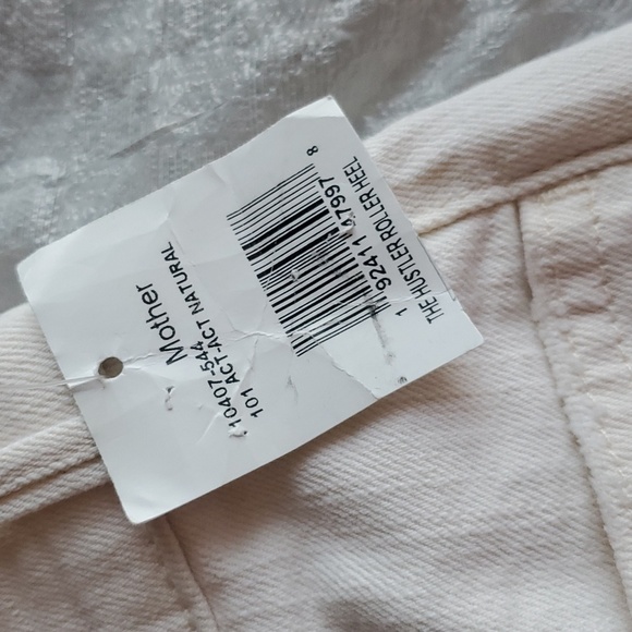 MOTHER CREAM WHITE ACT NATURAL THE HUSTLER ROLLER HEELS HIGH WAISTED JEA… - Picture 12 of 16